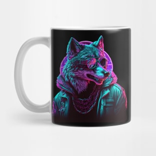 A Cool Wolf with Glasses Mug